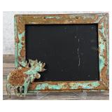 Signed Rustic Metal Moose Picture Frame