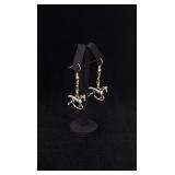 Silver Plate Horse Charm Earrings