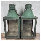 Pair of 1800s Railroad Platform Lanterns