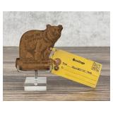 Yellowstone Park Leather Bear Postcard