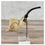 Stag Head Clay Smoking Pipe