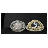 Pair Of Cabochon Cowboy Belt Buckles