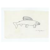 Monte Dolack Original Drawing Of Arctic Grayling