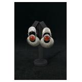 Navajo Sterling Silver Carnelian Earrings