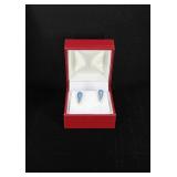 Zuni Sterling Silver Opal Teardrop Earrings