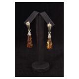 Sterling Silver Amber Earrings