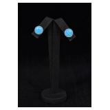 Sterling Silver Blue Chalcedony Earrings