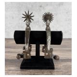 August Buermann Silver Inlaid Cowboy Spurs