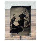 Family In Bathing Suits Tintype Photo