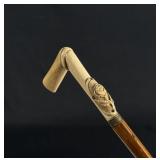 Alaskan Gold Miner Ivory Walking Stick Cane