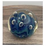 Controlled Bubble Art Glass Paperweight
