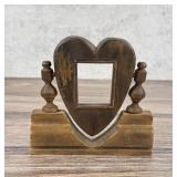 Folk Art Carved Heart Picture Frame