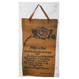 Yellowstone Park Souvenir Leather Wall Hanging