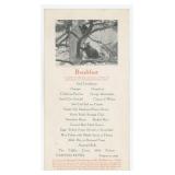 1924 Yellowstone National Park Canyon Hotel Menu