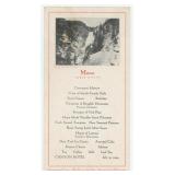 1924 Yellowstone National Park Canyon Hotel Menu