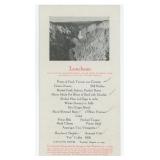1923 Yellowstone National Park Canyon Hotel Menu