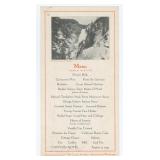 1924 Yellowstone National Park Canyon Hotel Menu
