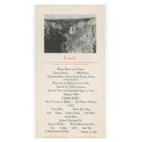 1924 Yellowstone National Park Canyon Hotel Menu