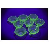 Uranium Glass Hazel Atlas Poppy Soup Bowls