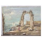 Capriccio with Figures Grand Tour Italian Painting