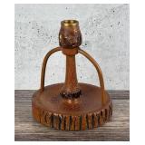 Rustic Macburn Hickory Folk Art Candlestick
