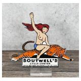 Porcelain Boutwells Cycle Center Naked Lady Sign