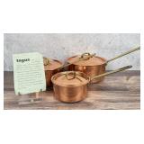 Tagus Chef Copper Cookware Lidded Pot Set