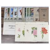 Collection of Stamps and Flower Illustrations