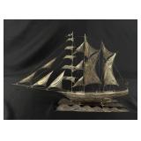 Chinese Sterling Silver Junk Boat