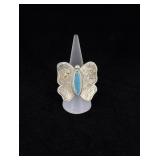 Sterling Silver Turquoise Butterfly Ring