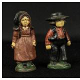 Cast Iron Amish Couple Paperweights