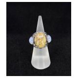 Sterling Silver Jasper and Moonstone Ring