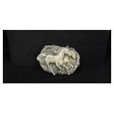 Bergamot Brass Pewter Horse Cowboy Belt Buckle