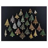 Costume Jewelry Christmas Tree Rhinestone Brooches