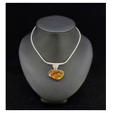 Baltic Amber Sterling Silver Necklace