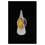 Baltic Amber Sterling Silver Ring