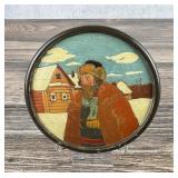 Russian Folk Art Carved Painted Panel