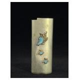 Zuni Chip Inlaid Owl Cigarette Case