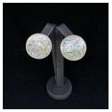 Taxco Mexico Sterling Silver Abalone Earrings