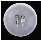 Zuni Sterling Silver Chip Inlaid Watch Band Tips