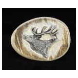 Sid Bell Montana Elk Antler Belt Buckle