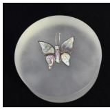 Taxco Mexico Sterling Abalone Butterfly Brooch
