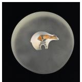 Navajo Sterling Silver Inlaid Bear Brooch