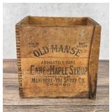 Old Manse Cane Maple Syrup Wood Crate Box