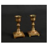 Antique Miniature Solid Brass Candlesticks