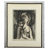 Marshall Etching Nude With Flower