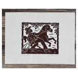 Dietrich Varez Paniolo Hawaiian Woodblock Print