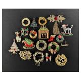 Costume Jewelry Christmas Rhinestone Brooches
