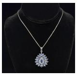Sterling Silver Blue Topaz Necklace