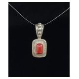 Sterling Silver Coral Pendant